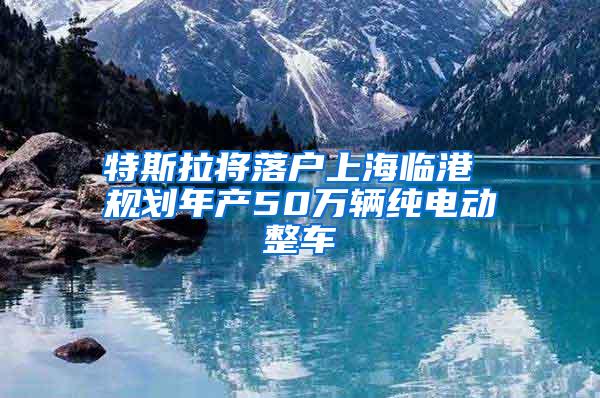 特斯拉将落户上海临港 规划年产50万辆纯电动整车