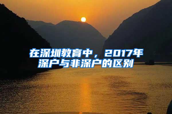 在深圳教育中，2017年深户与非深户的区别