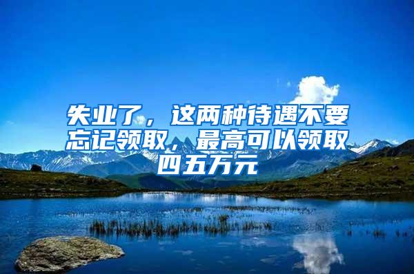 失业了，这两种待遇不要忘记领取，最高可以领取四五万元