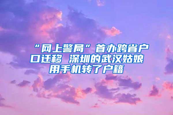 “网上警局”首办跨省户口迁移 深圳的武汉姑娘用手机转了户籍