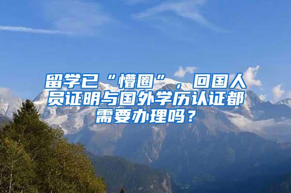 留学已“懵圈”，回国人员证明与国外学历认证都需要办理吗？