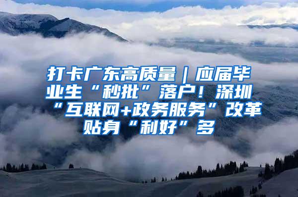 打卡广东高质量｜应届毕业生“秒批”落户！深圳“互联网+政务服务”改革贴身“利好”多