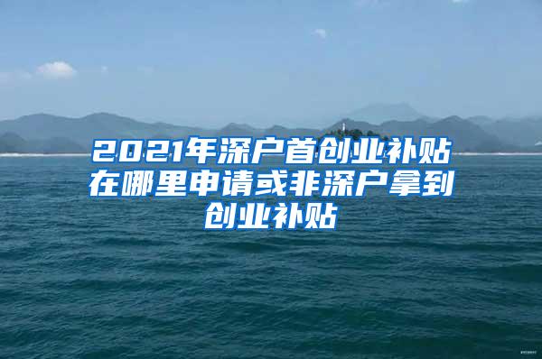 2021年深户首创业补贴在哪里申请或非深户拿到创业补贴