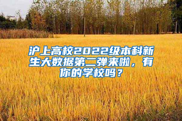 沪上高校2022级本科新生大数据第二弹来啦，有你的学校吗？