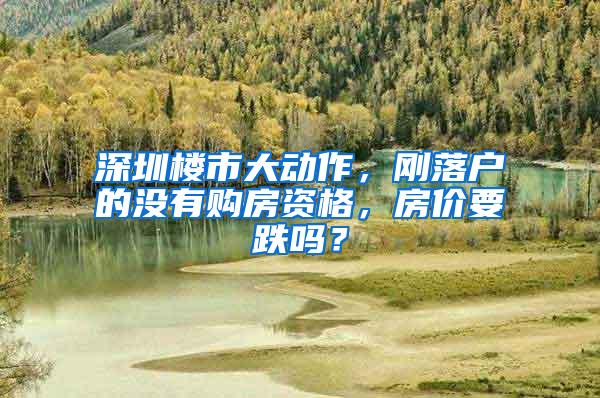 深圳楼市大动作，刚落户的没有购房资格，房价要跌吗？