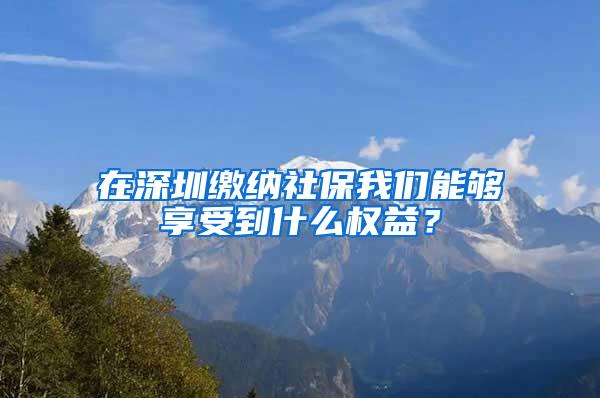 在深圳缴纳社保我们能够享受到什么权益？