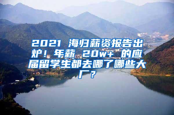 2021 海归薪资报告出炉！年薪 20w+ 的应届留学生都去哪了哪些大厂？