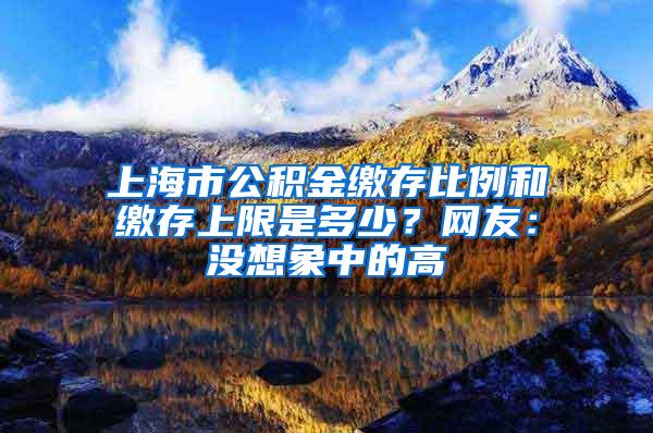 上海市公积金缴存比例和缴存上限是多少？网友：没想象中的高