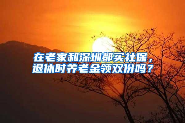 在老家和深圳都买社保，退休时养老金领双份吗？