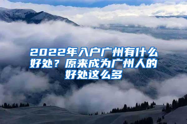 2022年入户广州有什么好处？原来成为广州人的好处这么多