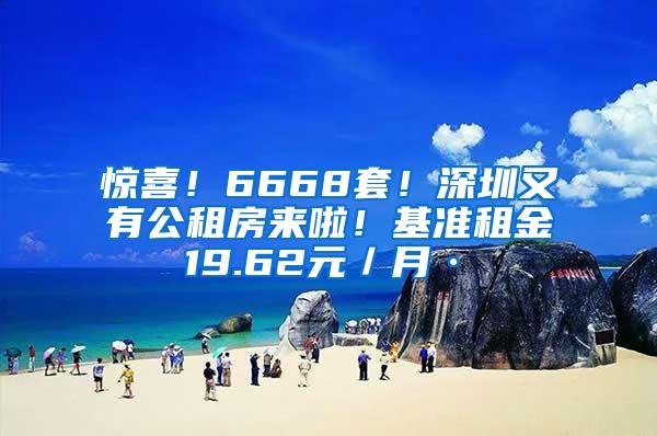 惊喜！6668套！深圳又有公租房来啦！基准租金19.62元／月·㎡