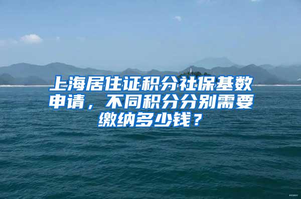 上海居住证积分社保基数申请，不同积分分别需要缴纳多少钱？