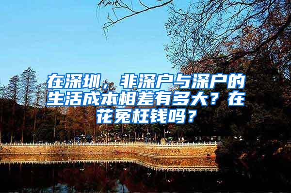 在深圳，非深户与深户的生活成本相差有多大？在花冤枉钱吗？