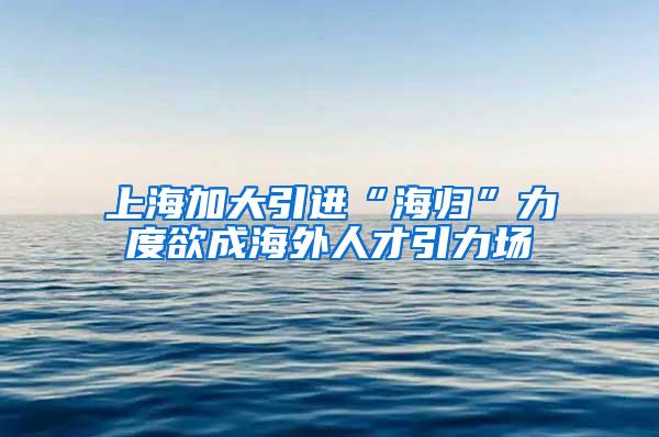 上海加大引进“海归”力度欲成海外人才引力场