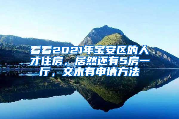 看看2021年宝安区的人才住房，居然还有5房一厅，文末有申请方法