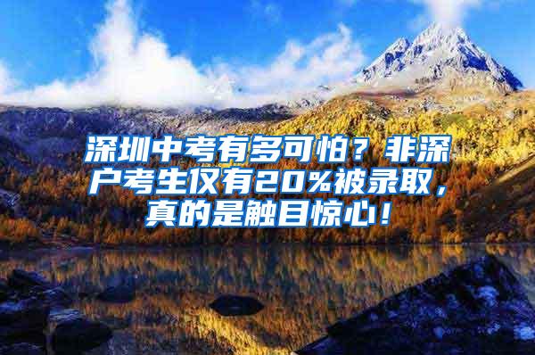 深圳中考有多可怕？非深户考生仅有20%被录取，真的是触目惊心！