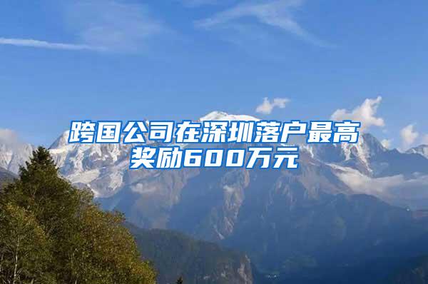 跨国公司在深圳落户最高奖励600万元