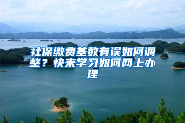 社保缴费基数有误如何调整？快来学习如何网上办理→