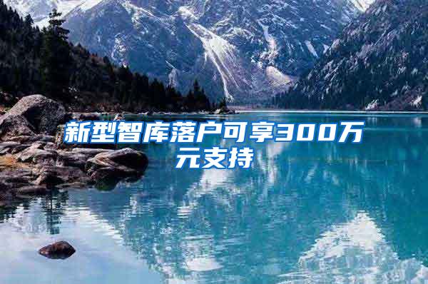 新型智库落户可享300万元支持