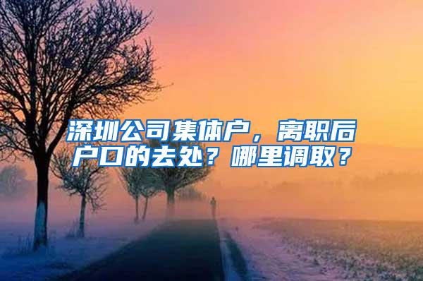 深圳公司集体户，离职后户口的去处？哪里调取？