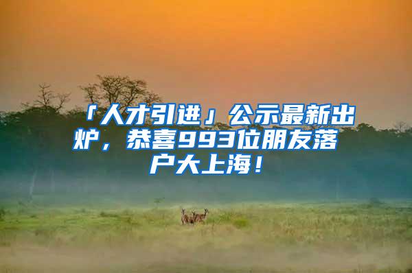 「人才引进」公示最新出炉，恭喜993位朋友落户大上海！