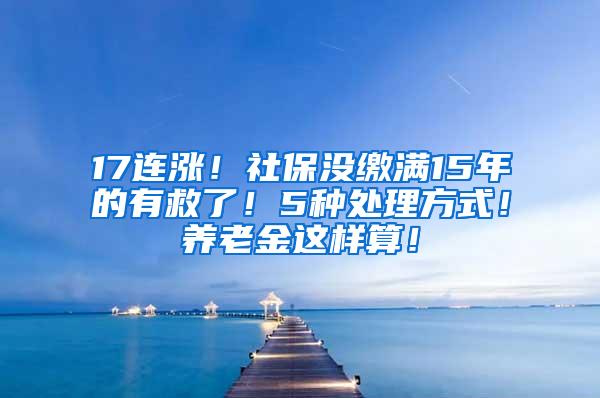 17连涨！社保没缴满15年的有救了！5种处理方式！养老金这样算！