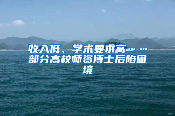 收入低、学术要求高……部分高校师资博士后陷困境