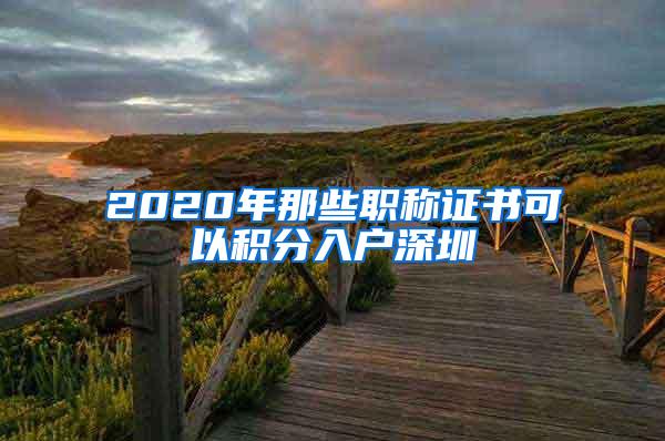 2020年那些职称证书可以积分入户深圳