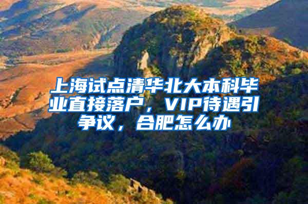 上海试点清华北大本科毕业直接落户，VIP待遇引争议，合肥怎么办