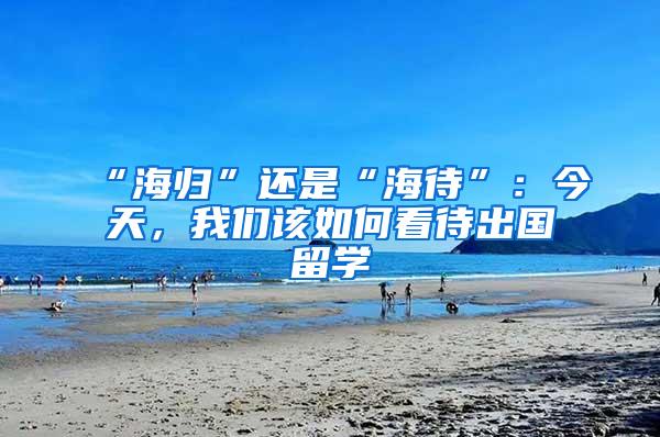 “海归”还是“海待”：今天，我们该如何看待出国留学