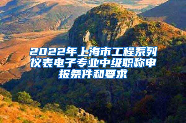 2022年上海市工程系列仪表电子专业中级职称申报条件和要求