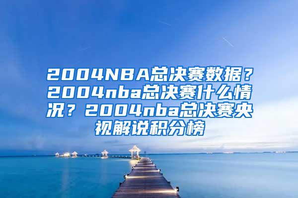 2004NBA总决赛数据？2004nba总决赛什么情况？2004nba总决赛央视解说积分榜