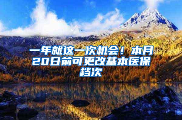 一年就这一次机会！本月20日前可更改基本医保档次