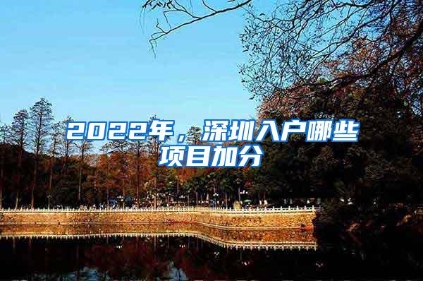 2022年，深圳入户哪些项目加分