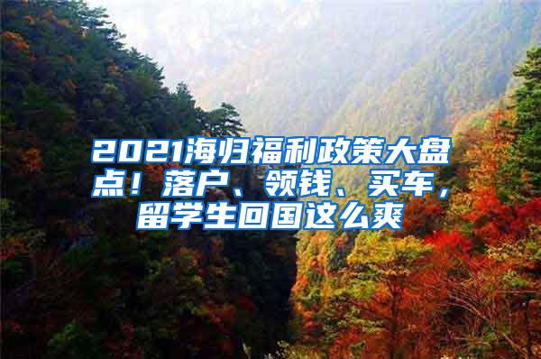 2021海归福利政策大盘点！落户、领钱、买车，留学生回国这么爽