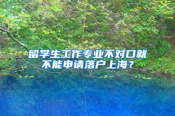 留学生工作专业不对口就不能申请落户上海？