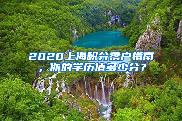 2020上海积分落户指南，你的学历值多少分？