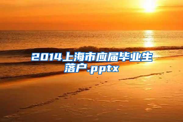 2014上海市应届毕业生落户.pptx