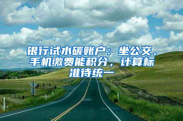 银行试水碳账户：坐公交、手机缴费能积分，计算标准待统一