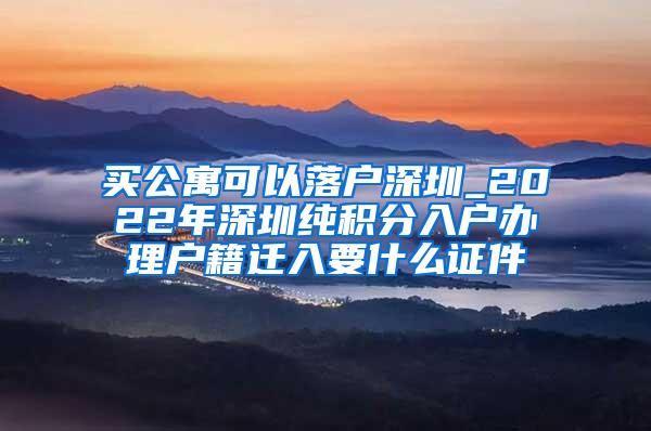 买公寓可以落户深圳_2022年深圳纯积分入户办理户籍迁入要什么证件