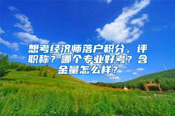 想考经济师落户积分，评职称？哪个专业好考？含金量怎么样？