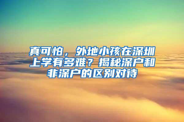 真可怕，外地小孩在深圳上学有多难？揭秘深户和非深户的区别对待