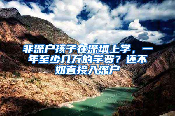 非深户孩子在深圳上学，一年至少几万的学费？还不如直接入深户