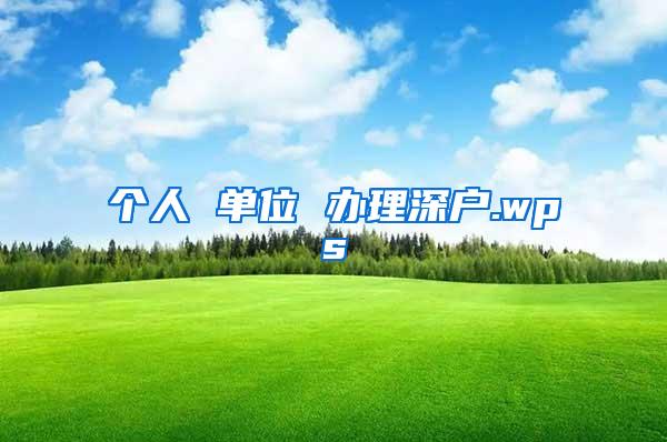 个人 单位 办理深户.wps