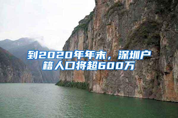 到2020年年末，深圳户籍人口将超600万