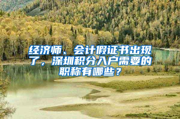 经济师、会计假证书出现了，深圳积分入户需要的职称有哪些？