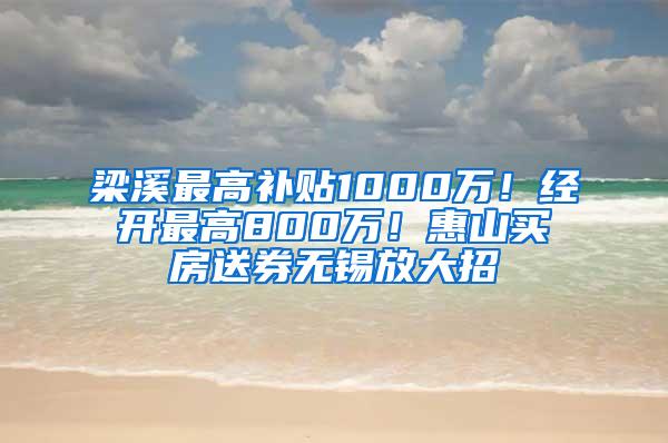 梁溪最高补贴1000万！经开最高800万！惠山买房送券无锡放大招