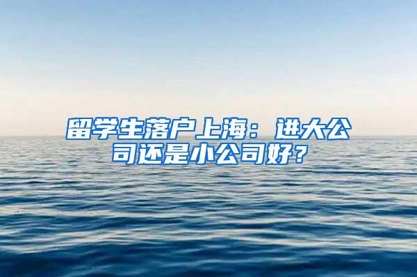 留学生落户上海：进大公司还是小公司好？