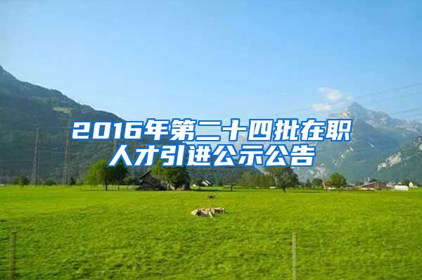 2016年第二十四批在职人才引进公示公告