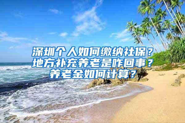 深圳个人如何缴纳社保？地方补充养老是咋回事？养老金如何计算？